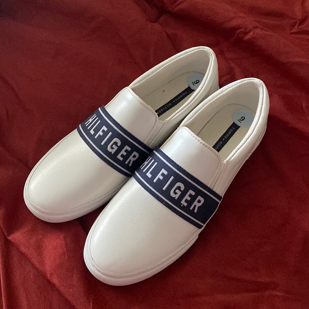 Tommy Hilfiger White Slip on Shoes